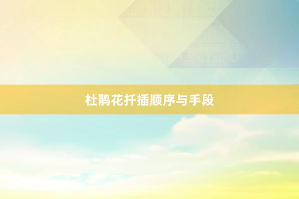 杜鹃花扦插顺序与手段